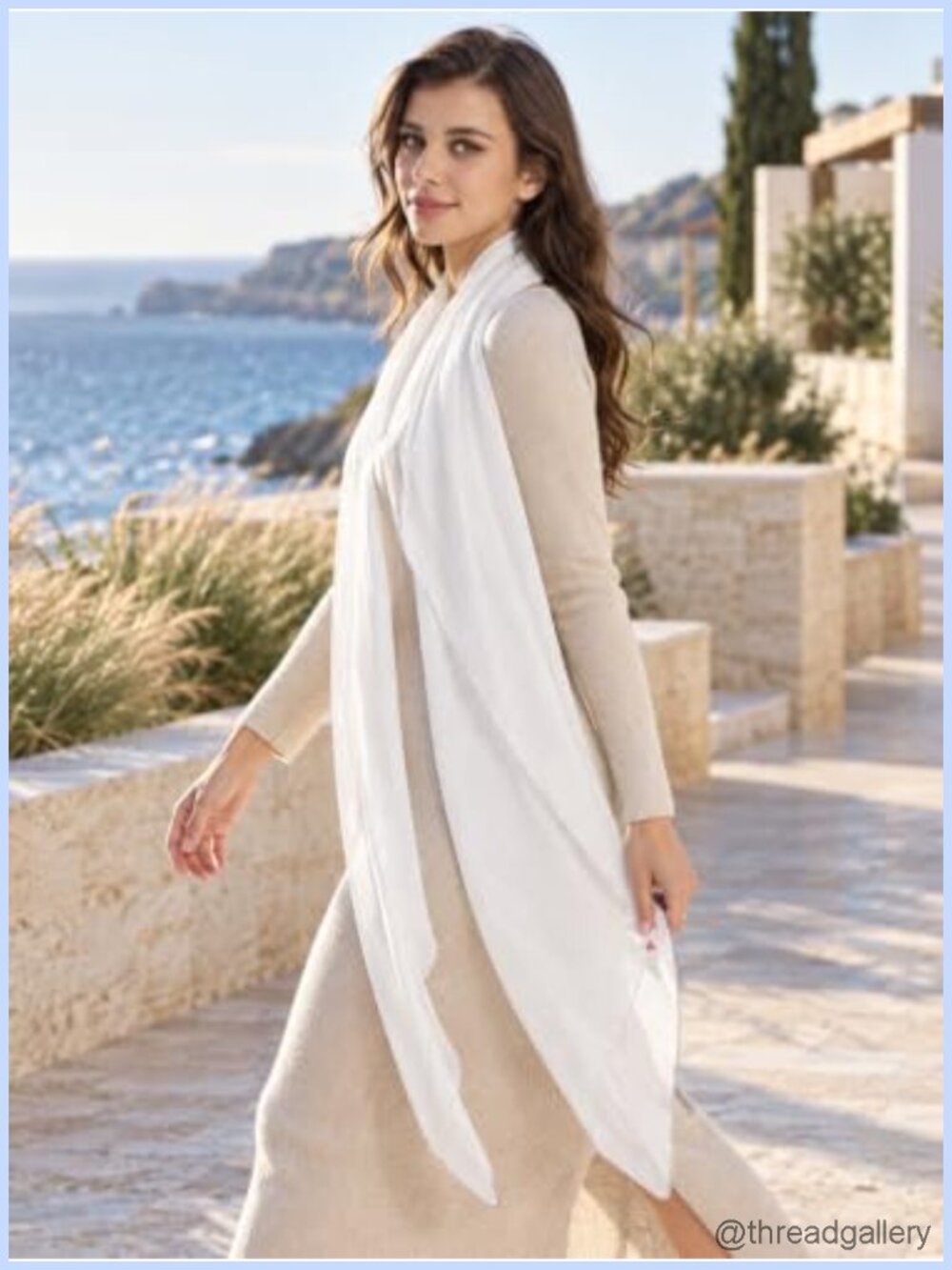 Lightweight Sheer Wrap Shawl Scarf Polyester Large 71x31 - Picture 3 of 6